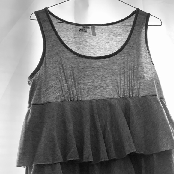 Grey Ruffle Tiered Tank Dress - Picture 4 of 6